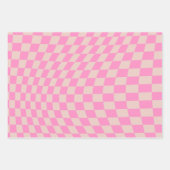 Karo-Patternterpfirsiche und rosa Vorlagenkarton Geschenkpapier Set (Vorderseite 3)