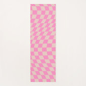 Karo-Patternterpfirsiche und rosa Vorlagenkarton Yogamatte (Vorderseite)