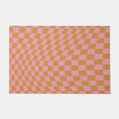 Karo Pink Senf Checked Pattern Checkerboard Fußmatte (Vorderseite)