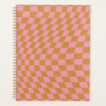 Karo Pink Senf Checked Pattern Checkerboard Planer<br><div class="desc">Kariertes Muster - rosa und Senf verdrillt / gewellt / gewellt / verdrillt Schachbrett.</div>