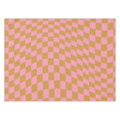 Karo Pink Senf Checked Pattern Checkerboard Tischdecke (Vorderseite (Horizontal))