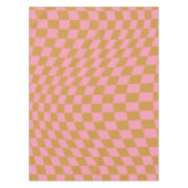 Karo Pink Senf Checked Pattern Checkerboard Tischdecke (Vorderseite)