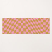 Karo Pink Senf Checked Pattern Checkerboard Yogamatte (Vorderseite (Horizontal))
