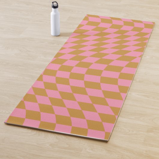 Karo Pink Senf Checked Pattern Checkerboard Yogamatte (Beispiel)
