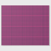 Karo-Pixel-Muster Rosa und Dunkelblau Geschenkpapier (Flach)