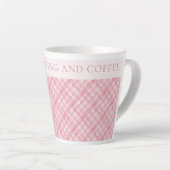 Karo QUILT Latte Tasse + Text / Blush (Rechte Ecke)