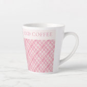 Karo QUILT Latte Tasse + Text / Blush (Rechts)