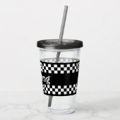 Karo-Renndesign Acryltrinkbecher (Rückseite)