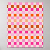 Karo, rosa und orange Karton Poster (Vorne)