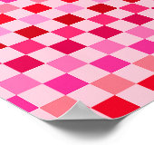 Karo rosa und rotes Karton Poster (Ecke)