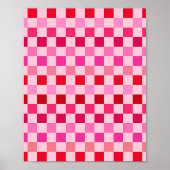 Karo rosa und rotes Karton Poster (Vorne)