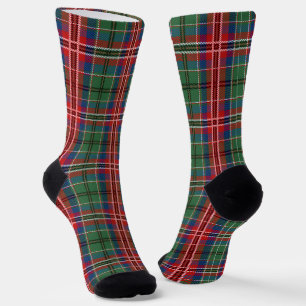 Karo-Rot-Grün-Karo-Tartan Socken