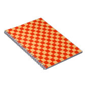 Karo Rot und Pfirsichfarben Checkered Checkerboard Notizblock (Rechte Seite)