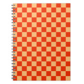 Karo Rot und Pfirsichfarben Checkered Checkerboard Notizblock (Vorderseite)