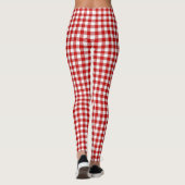 Karo Rot und Weiß Gingham  Leggings (Rückseite)