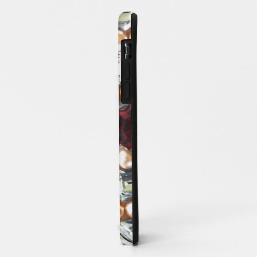 Karo-Rubien-Perlen Case-Mate iPhone Hülle (Hinten/Links)