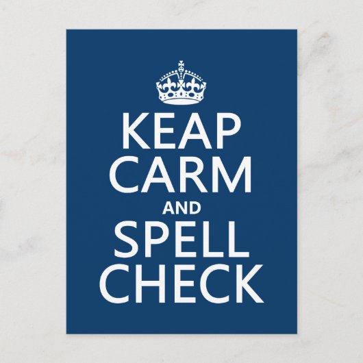 Karo Ruhe und Zauber (mit Fehlern) behalten (belie Postkarte (Vorderseite)