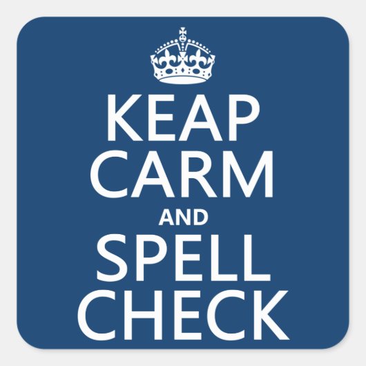 Karo Ruhe und Zauber (mit Fehlern) behalten (belie Quadratischer Aufkleber (Vorderseite)