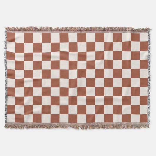 Karo Rust Checked Terracotta Checkerboard Decke (Vorderseite)