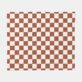 Karo Rust Checked Terracotta Checkerboard Fleecedecke (Vorderseite (Horizontal))