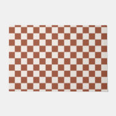 Karo Rust Checked Terracotta Checkerboard Fußmatte (Vorderseite)