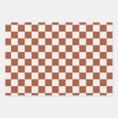 Karo Rust Checked Terracotta Checkerboard Geschenkpapier Set (Vorderseite 2)
