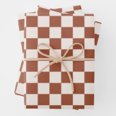 Karo Rust Checked Terracotta Checkerboard Geschenkpapier Set (Beispiel)