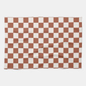 Karo Rust Checked Terracotta Checkerboard Geschirrtuch (Horizontal)