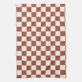 Karo Rust Checked Terracotta Checkerboard Geschirrtuch (Vertikal)