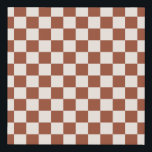 Karo Rust Checked Terracotta Checkerboard Künstlicher Leinwanddruck<br><div class="desc">Schachbrett - Erdtöne Terrakotta Schachbrett.</div>