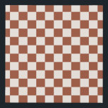 Karo Rust Checked Terracotta Checkerboard Künstlicher Leinwanddruck<br><div class="desc">Schachbrett - Erdtöne Terrakotta Schachbrett.</div>