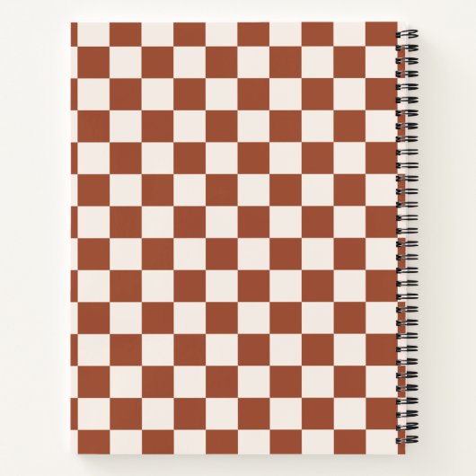Karo Rust Checked Terracotta Checkerboard Notizblock (Rückseite)