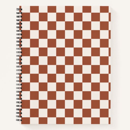 Karo Rust Checked Terracotta Checkerboard Notizblock (Vorderseite)
