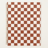 Karo Rust Checked Terracotta Checkerboard Planer (Vorderseite)