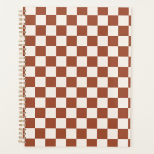 Karo Rust Checked Terracotta Checkerboard Planer