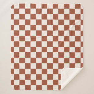 Karo Rust Checked Terracotta Checkerboard Sherpadecke