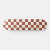 Karo Rust Checked Terracotta Checkerboard Skateboard (Horizontal)