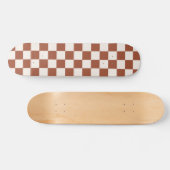 Karo Rust Checked Terracotta Checkerboard Skateboard (Horizontal)