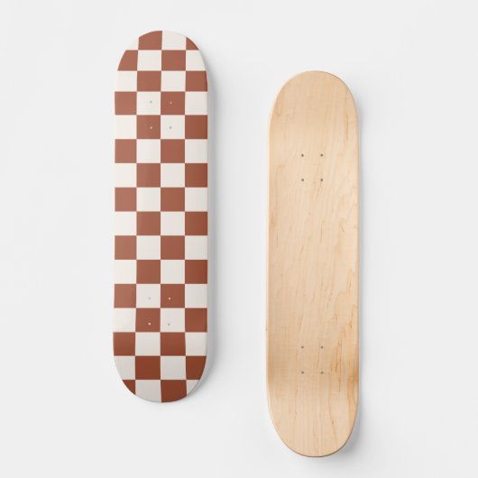 Karo Rust Checked Terracotta Checkerboard Skateboard (Vorderseite)