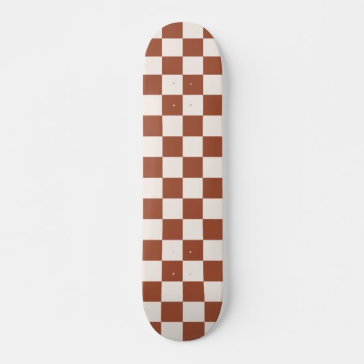 Karo Rust Checked Terracotta Checkerboard Skateboard (Vorne)