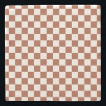 Karo Rust Checked Terracotta Checkerboard Steinuntersetzer<br><div class="desc">Schachbrett - Erdtöne Terrakotta Schachbrett.</div>