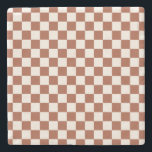 Karo Rust Checked Terracotta Checkerboard Steinuntersetzer<br><div class="desc">Schachbrett - Erdtöne Terrakotta Schachbrett.</div>