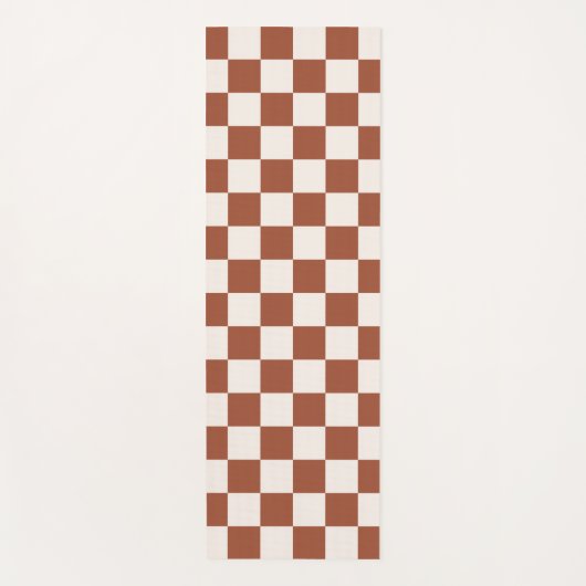 Karo Rust Checked Terracotta Checkerboard Yogamatte (Vorderseite)