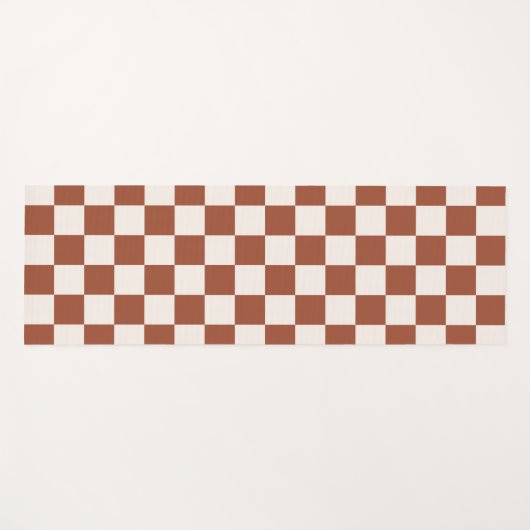 Karo Rust Checked Terracotta Checkerboard Yogamatte (Vorderseite (Horizontal))