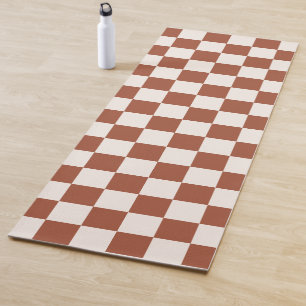 Karo Rust Checked Terracotta Checkerboard Yogamatte