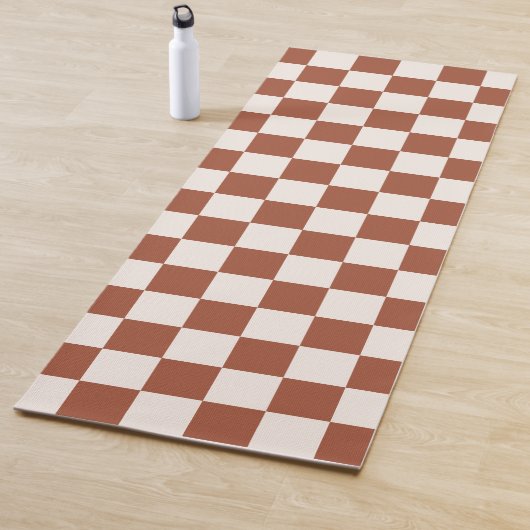 Karo Rust Checked Terracotta Checkerboard Yogamatte (Beispiel)