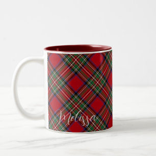 Karo Rustic Highlands Stewart Tartan Zweifarbige Tasse