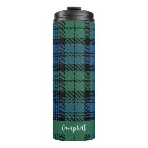 Karo-Rustic-Schrift Campbell Tartan Benutzerdefini Thermosbecher