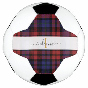 Karo-Rustik-Monogramm-Schrift-Tartan Fußball