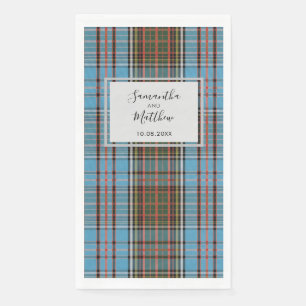 Karo-Rustik-Schrift Hochzeit-Tartan Serviette
